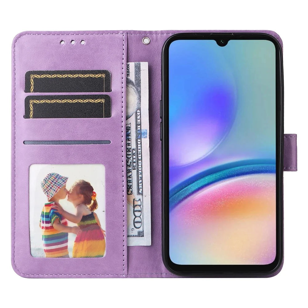 Stand Wallet Phone Case for Samsung Galaxy A05s 4G Anti-Scratch PU Leather Cell Phone Cover - Purple - 2