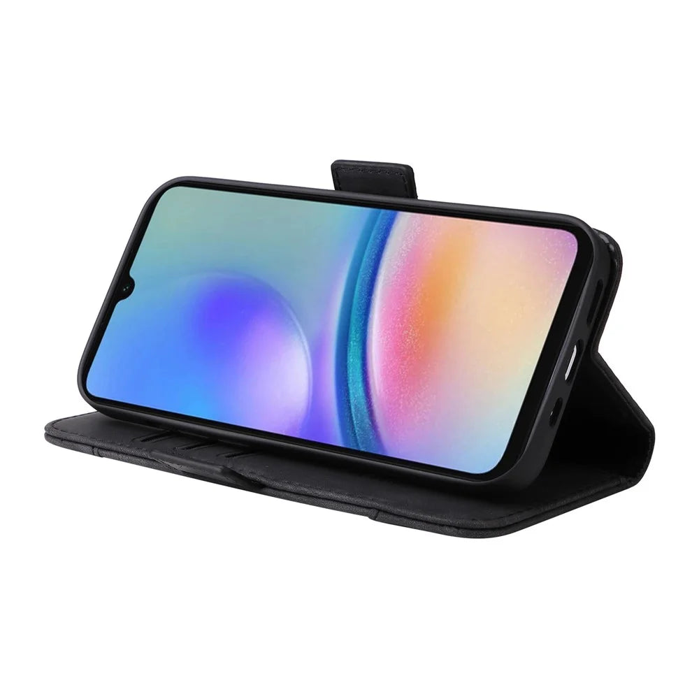 BETOPNICE 001 For Samsung Galaxy A05s 4G Cover PU Leather Stand Wallet Phone Case - Black - 3