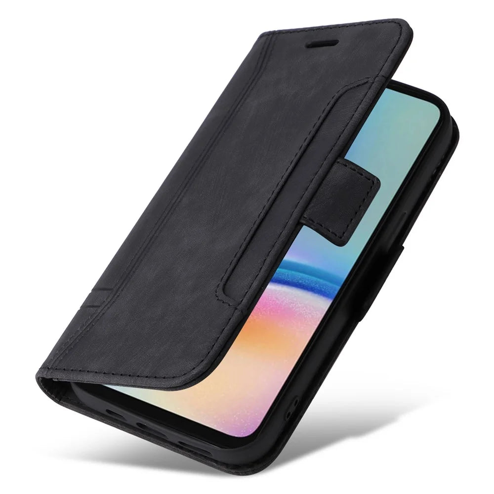 BETOPNICE 001 For Samsung Galaxy A05s 4G Cover PU Leather Stand Wallet Phone Case - Black - 5