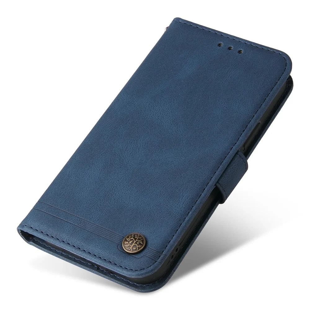 For Samsung Galaxy A05 4G Leather Wallet Cases Skin Touch Phone Cover Stand with Strap - Blue - 5