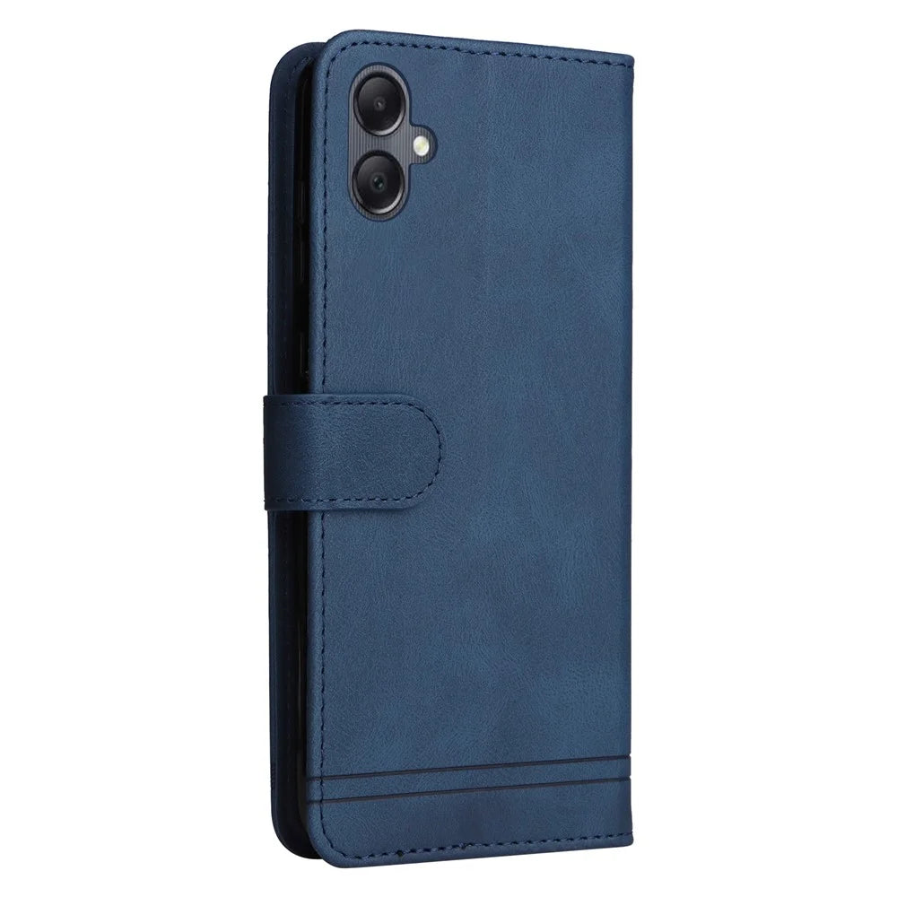 For Samsung Galaxy A05 4G Leather Wallet Cases Skin Touch Phone Cover Stand with Strap - Blue - 7