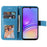 For Samsung Galaxy A05 4G Case Floral Pattern PU Leather Wallet Stand Phone Cover - Blue - 2