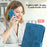 For Samsung Galaxy A05 4G Case Floral Pattern PU Leather Wallet Stand Phone Cover - Blue - 7