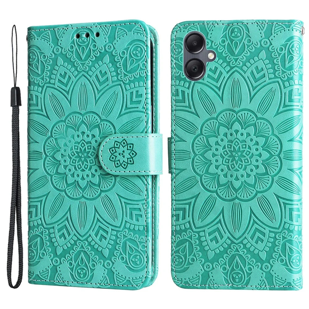For Samsung Galaxy A05 4G Case Slim-Fit Shell Stand Wallet PU Leather Phone Cover - Green - 1
