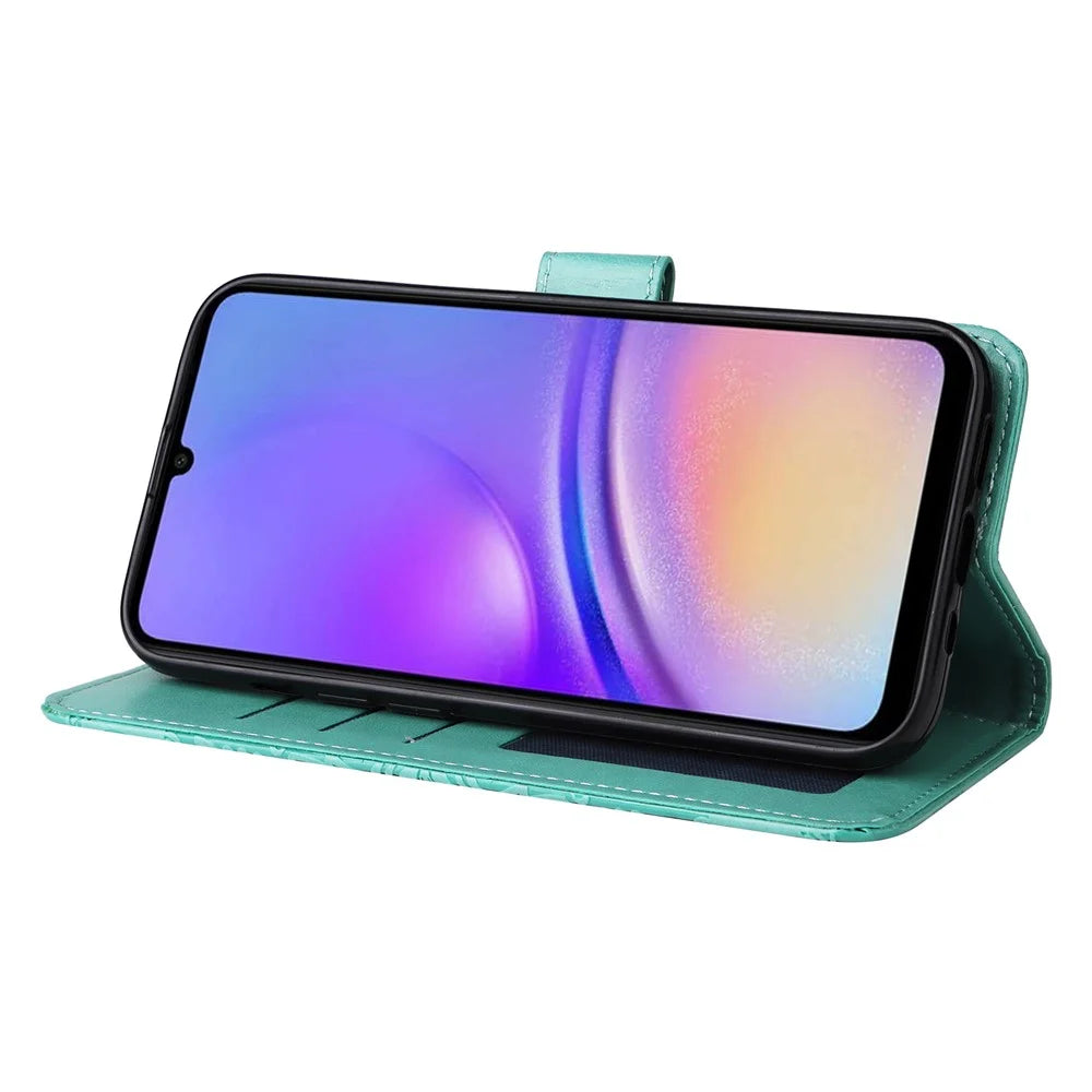 For Samsung Galaxy A05 4G Case Slim-Fit Shell Stand Wallet PU Leather Phone Cover - Green - 3