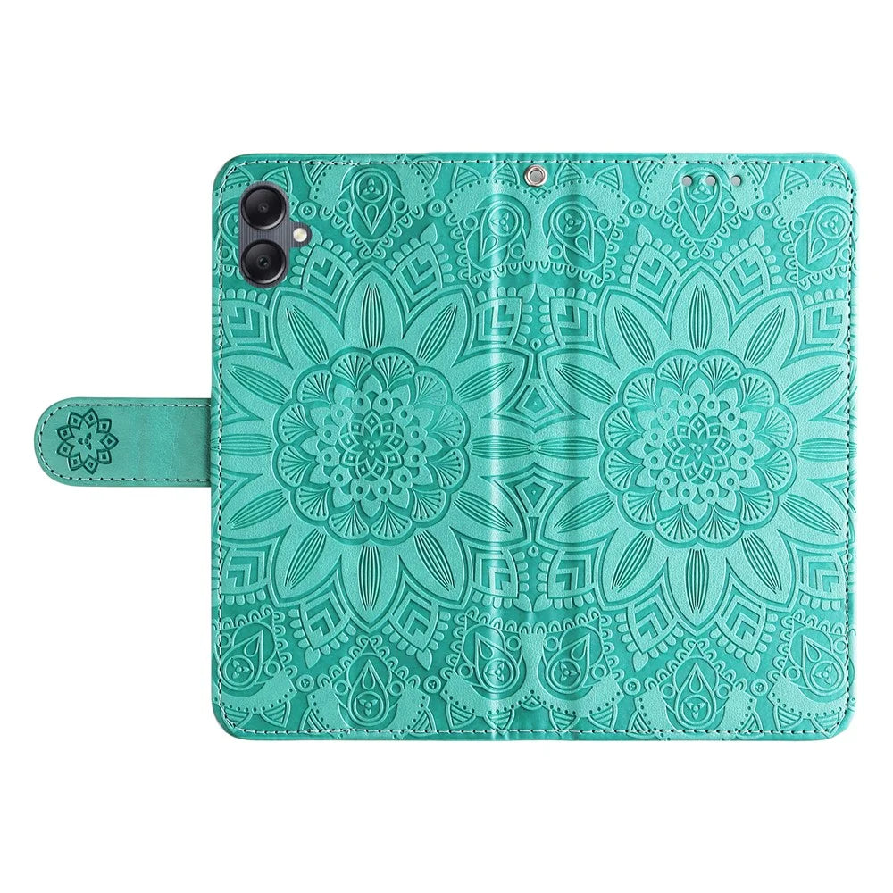 For Samsung Galaxy A05 4G Case Slim-Fit Shell Stand Wallet PU Leather Phone Cover - Green - 5