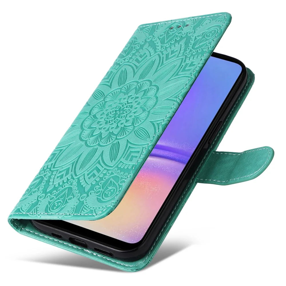 For Samsung Galaxy A05 4G Case Slim-Fit Shell Stand Wallet PU Leather Phone Cover - Green - 7