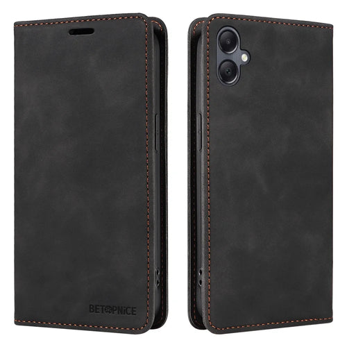 BETOPNICE 003 For Samsung Galaxy A05 4G Case RFID Blocking Wallet Leather Cellphone Cover - Black - 1