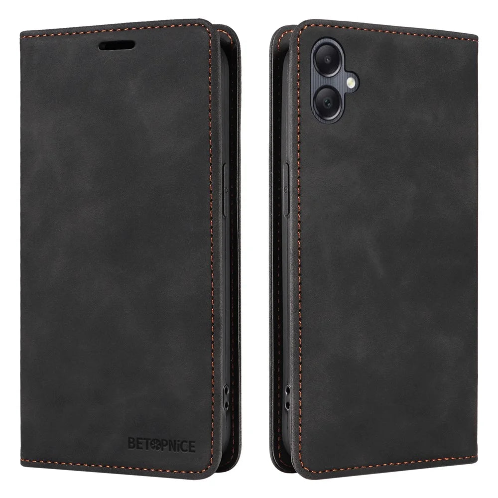 BETOPNICE 003 For Samsung Galaxy A05 4G Case RFID Blocking Wallet Leather Cellphone Cover - Black - 1