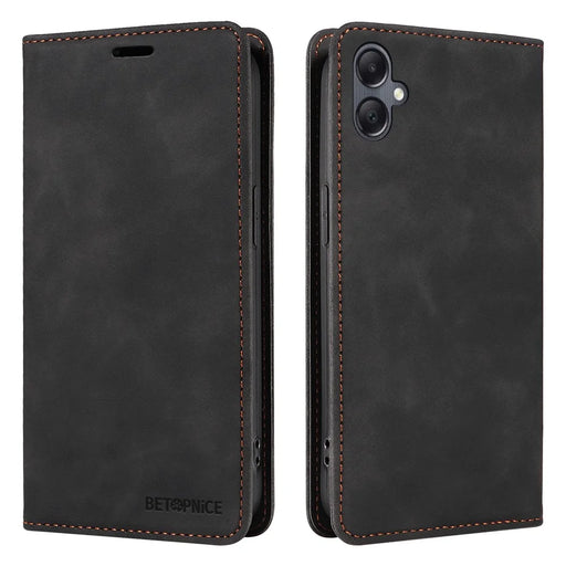 BETOPNICE 003 For Samsung Galaxy A05 4G Case RFID Blocking Wallet Leather Cellphone Cover - Black - 1