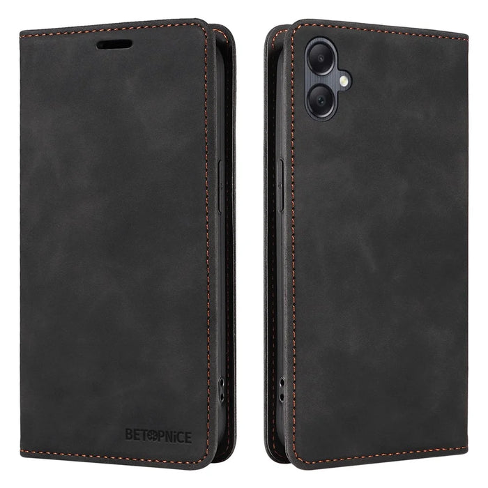 BETOPNICE 003 For Samsung Galaxy A05 4G Case RFID Blocking Wallet Leather Cellphone Cover - Black - 1