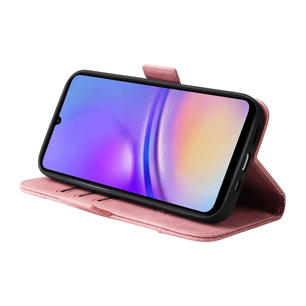 BETOPNICE 001 For Samsung Galaxy A05 4G Case Folding Stand Leather Wallet Phone Cover - Pink - 3