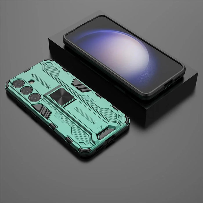 For Samsung Galaxy S24 Case Kickstand Rugged Protective Phone Cover - Green - 4