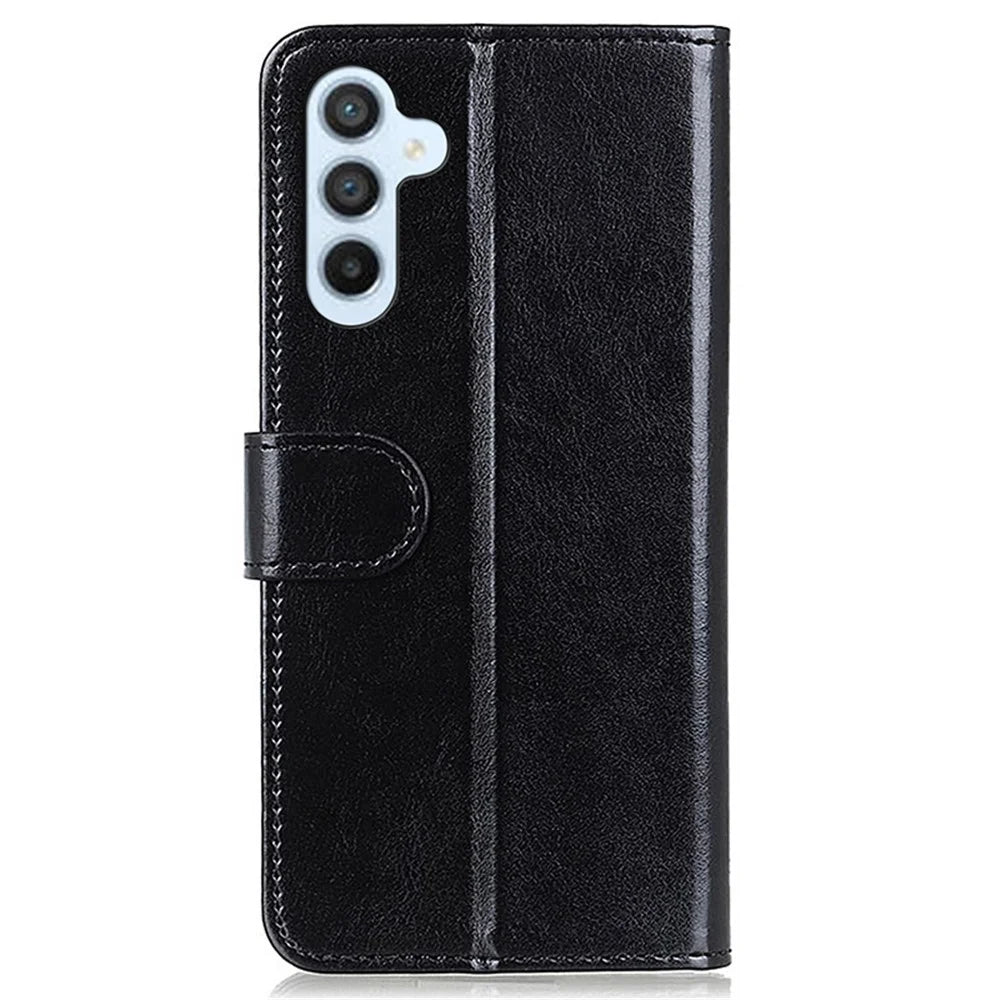 For Samsung Galaxy A25 5G (Global) (161.0 x 76.5 x 8.3mm) Case Crazy Horse Texture Wallet Stand Cover - Black - 6