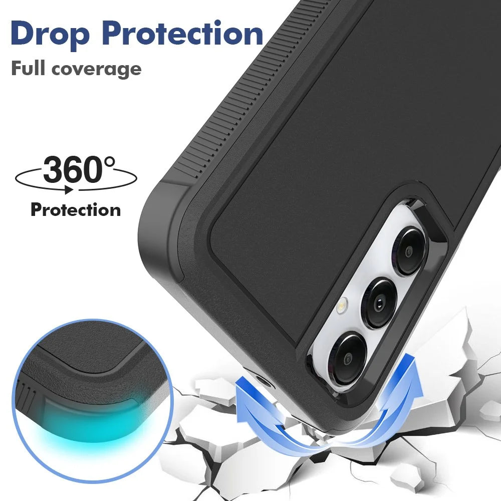 Anti-Drop Phone Case for Samsung Galaxy A05s 4G Case Hard PC+Soft TPU Shockproof Phone Cover - Black - 2
