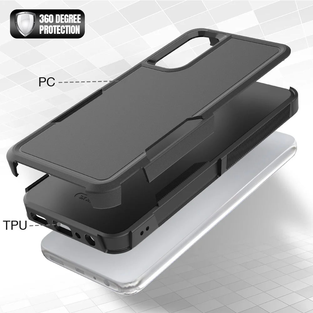 Anti-Drop Phone Case for Samsung Galaxy A05s 4G Case Hard PC+Soft TPU Shockproof Phone Cover - Black - 4