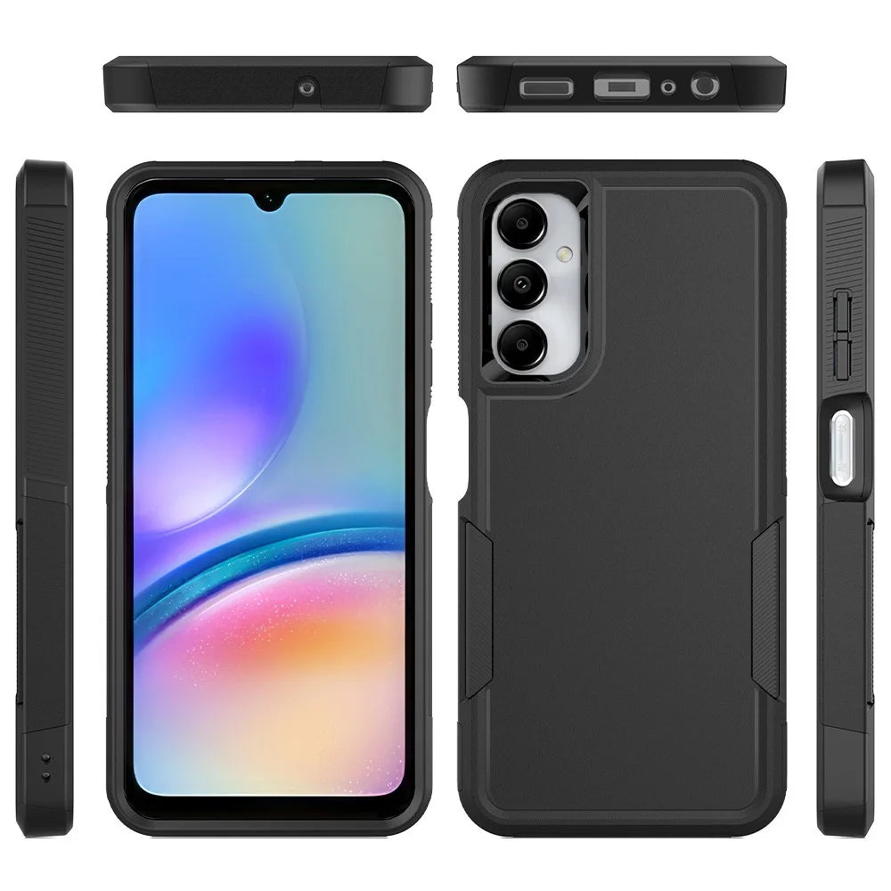 Anti-Drop Phone Case for Samsung Galaxy A05s 4G Case Hard PC+Soft TPU Shockproof Phone Cover - Black - 6