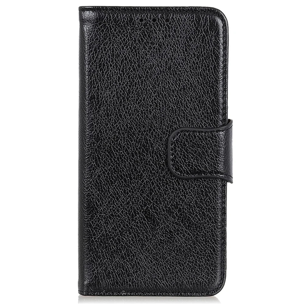 For Samsung Galaxy A25 5G (Global) (161.0 x 76.5 x 8.3mm) Case Split Leather Nappa Texture Phone Wallet Cover - Black - 6