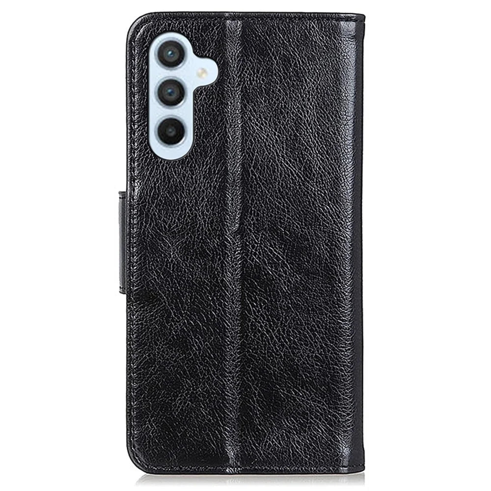 For Samsung Galaxy A25 5G (Global) (161.0 x 76.5 x 8.3mm) Case Split Leather Nappa Texture Phone Wallet Cover - Black - 7