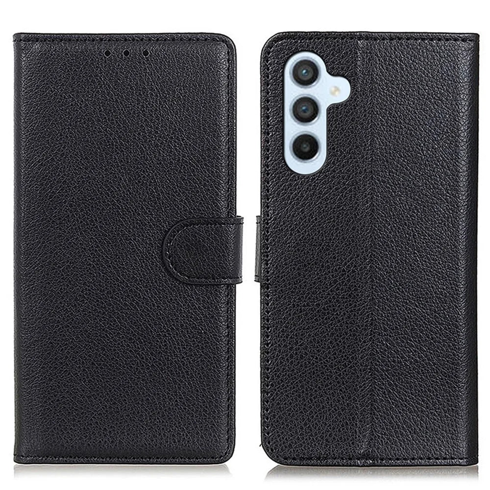 For Samsung Galaxy A25 5G (Global) (161.0 x 76.5 x 8.3mm) Case Litchi Texture Wallet Leather Phone Cover - Black - 1