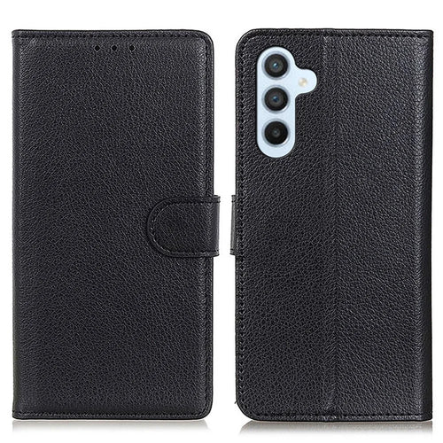 For Samsung Galaxy A25 5G (Global) (161.0 x 76.5 x 8.3mm) Case Litchi Texture Wallet Leather Phone Cover - Black - 1