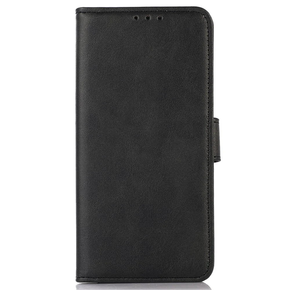 For Samsung Galaxy A25 5G (Global) (161.0 x 76.5 x 8.3mm) Case Cowhide Texture PU Leather Wallet Cover - Black - 6