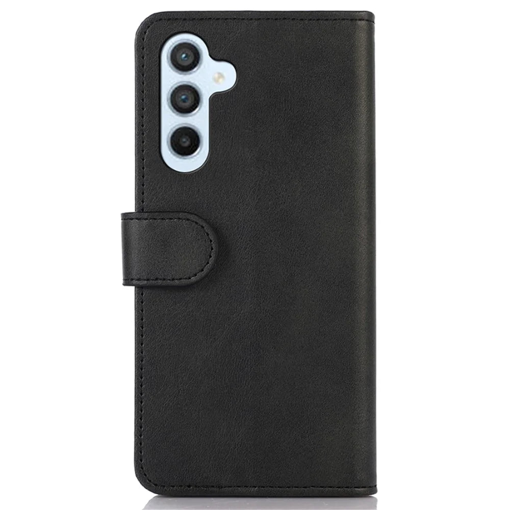 For Samsung Galaxy A25 5G (Global) (161.0 x 76.5 x 8.3mm) Case Cowhide Texture PU Leather Wallet Cover - Black - 7