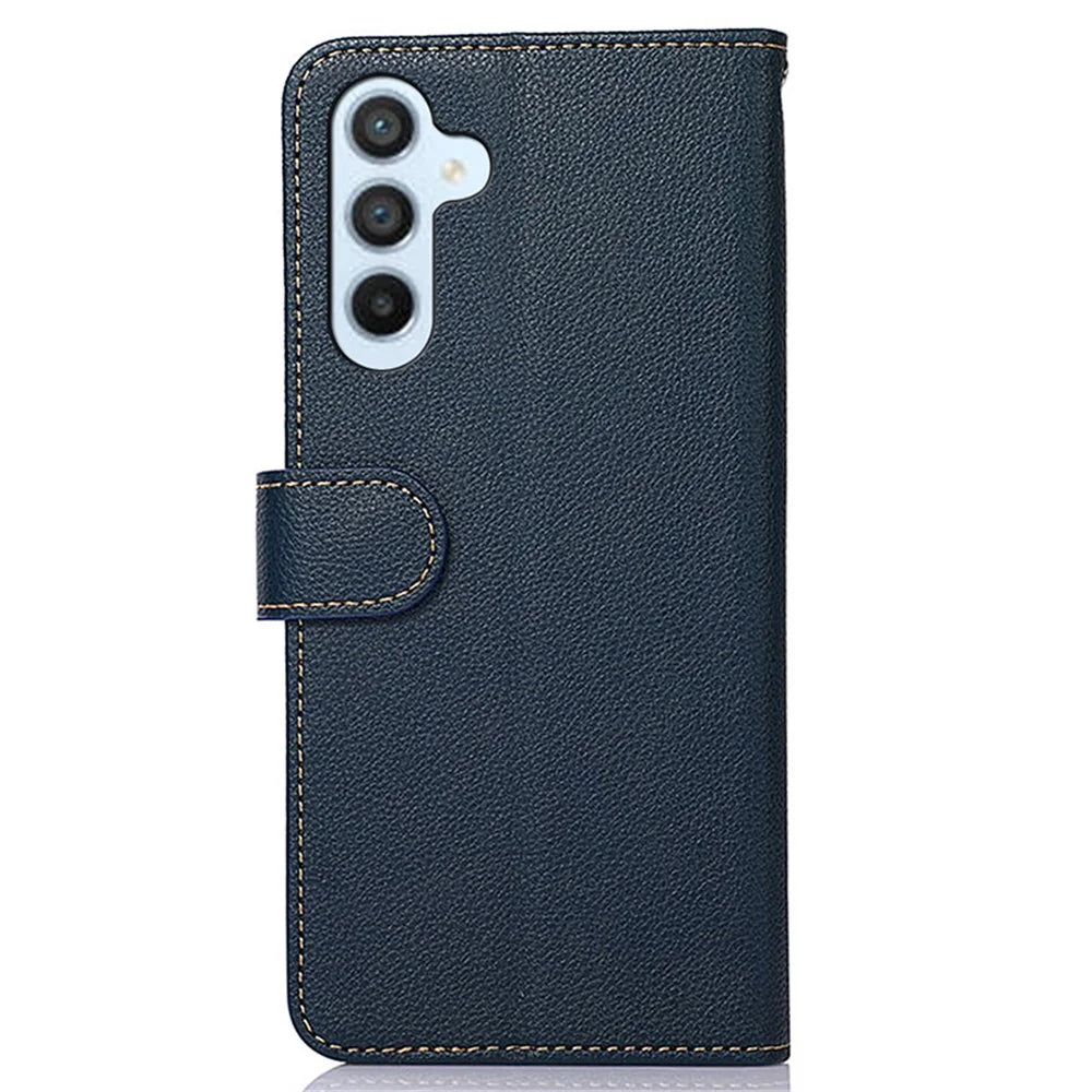 KHAZNEH For Samsung Galaxy A25 5G (Global) (161.0 x 76.5 x 8.3mm) Case Wallet RFID Blocking Phone Cover - Blue - 7