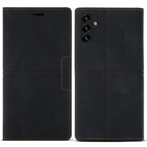 For Samsung Galaxy A15 4G Case Magnetic Auto Closing Leather Flip Phone Cover - Black - 1