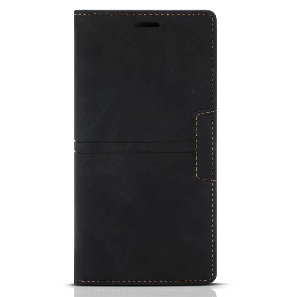 For Samsung Galaxy A15 4G Case Magnetic Auto Closing Leather Flip Phone Cover - Black - 6