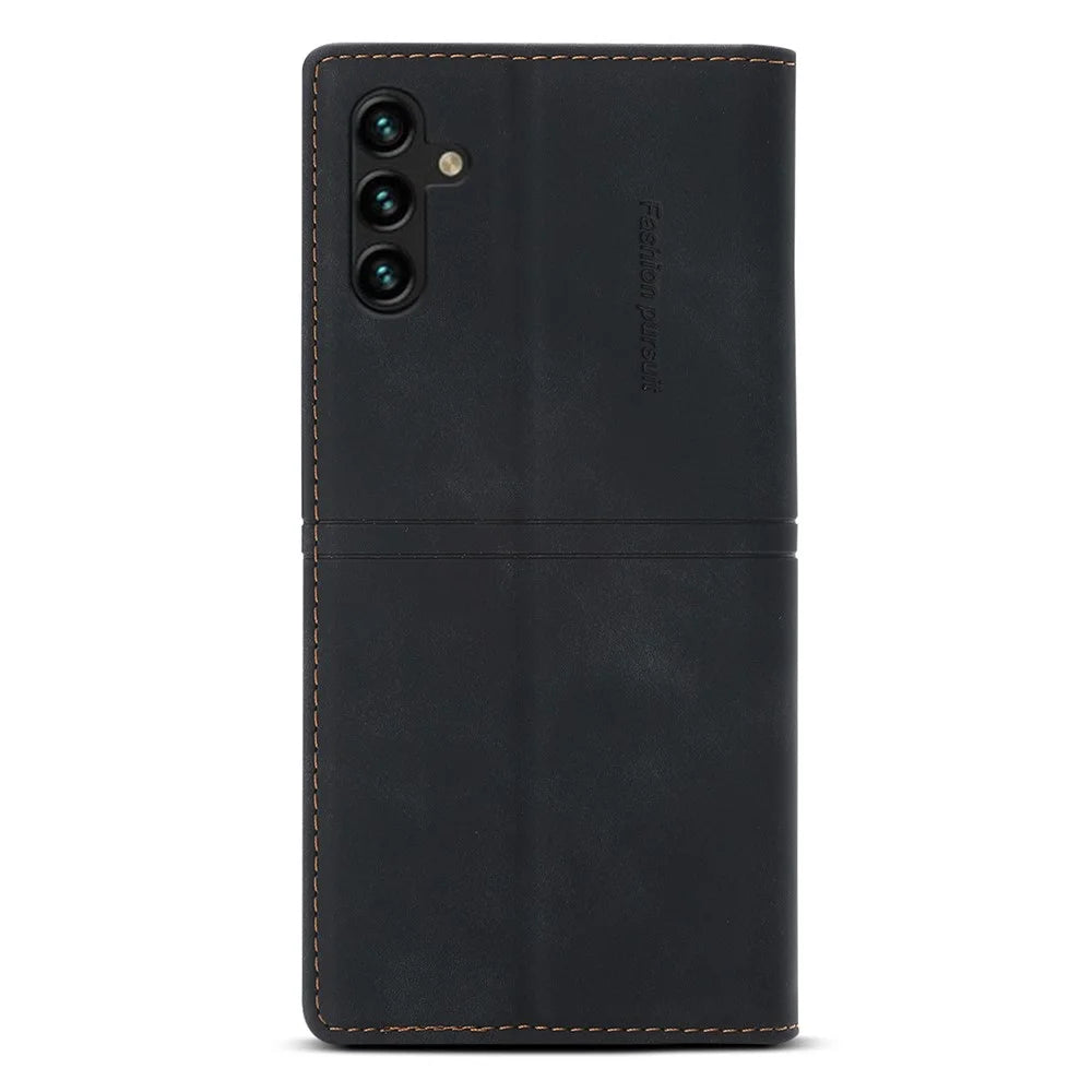 For Samsung Galaxy A15 4G Case Magnetic Auto Closing Leather Flip Phone Cover - Black - 7