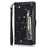 For Samsung Galaxy A15 4G Case Glittery PU Leather Cover with Zipper Pocket - Black - 7