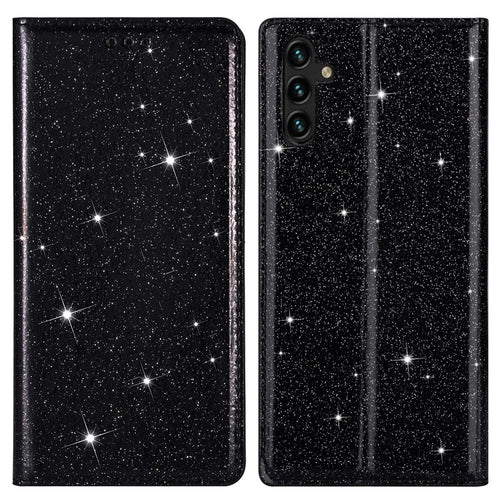 For Samsung Galaxy A15 4G Case Card Holder Magnetic Auto Closing Leather Cover - Black - 1
