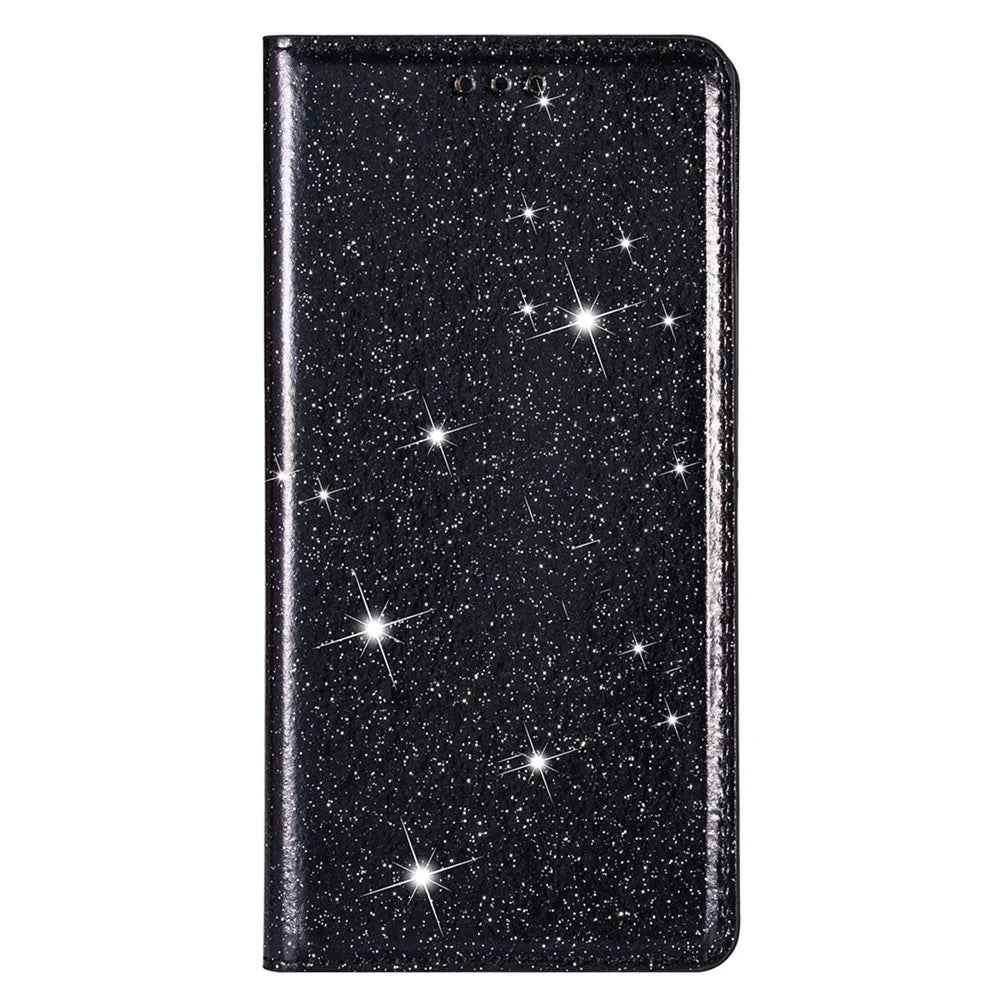 For Samsung Galaxy A15 4G Case Card Holder Magnetic Auto Closing Leather Cover - Black - 6