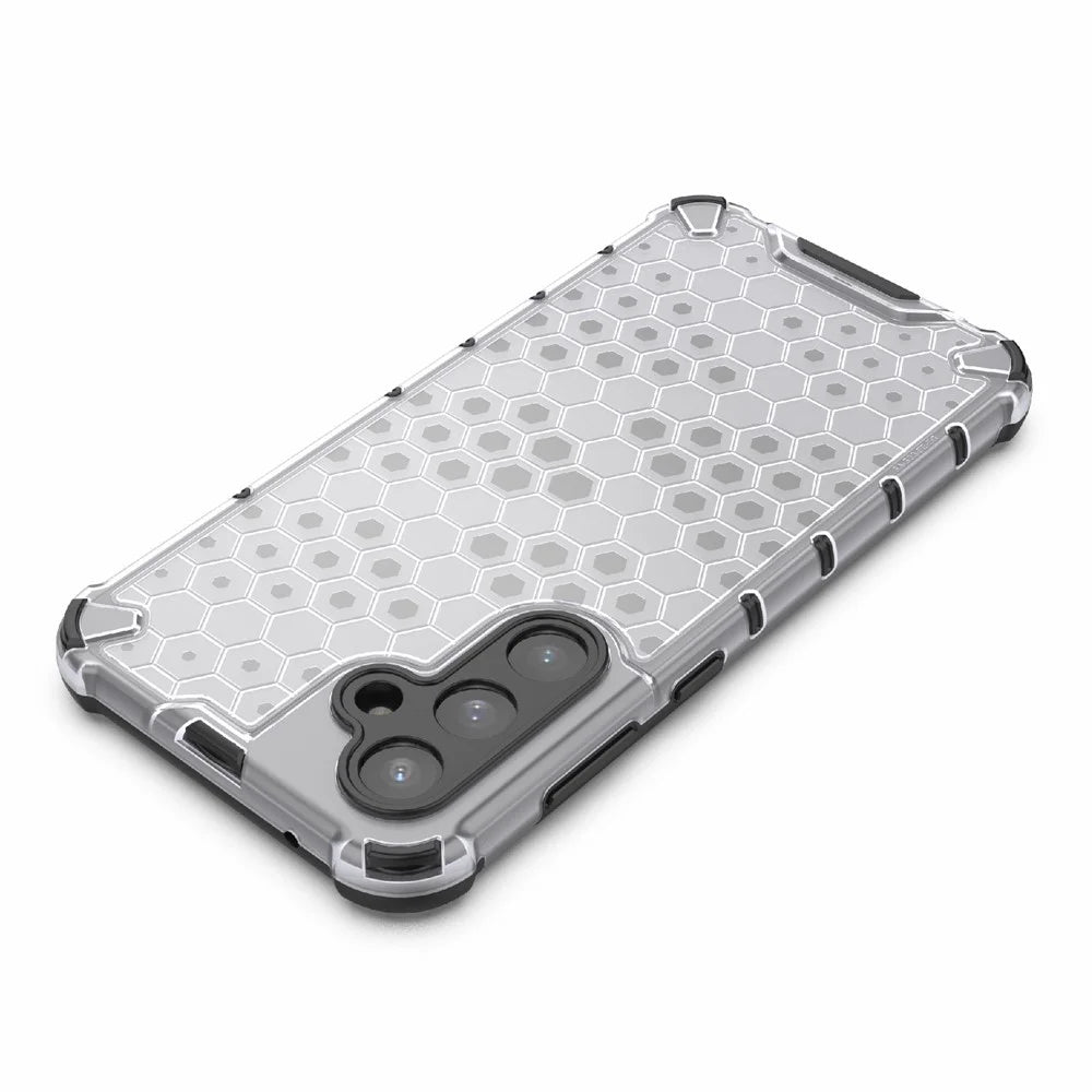 For Samsung Galaxy S23 FE Case Honeycomb Design Phone Back Cover - Grey - 3