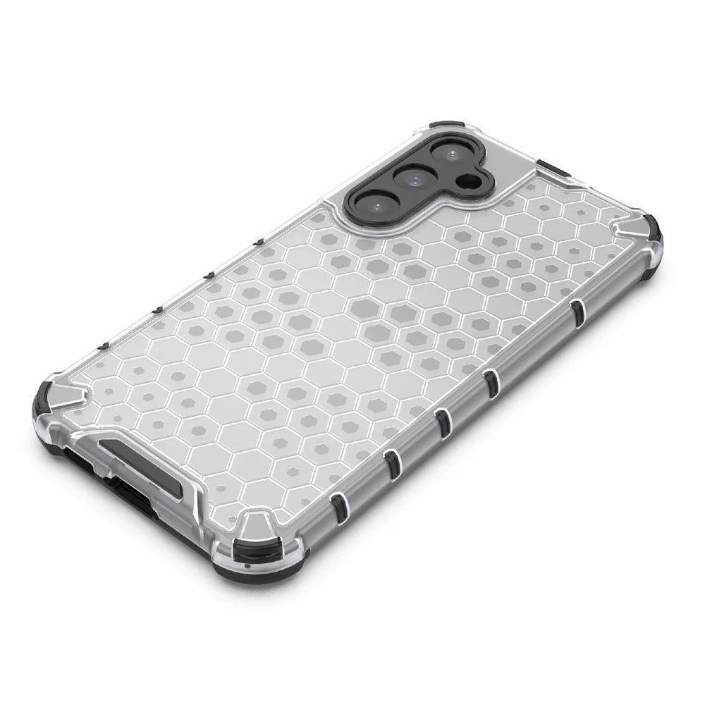 For Samsung Galaxy S23 FE Case Honeycomb Design Phone Back Cover - Grey - 4