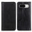 For Google Pixel 8a Case Litchi Texture Split Leather Phone Wallet Cover - Black - 1