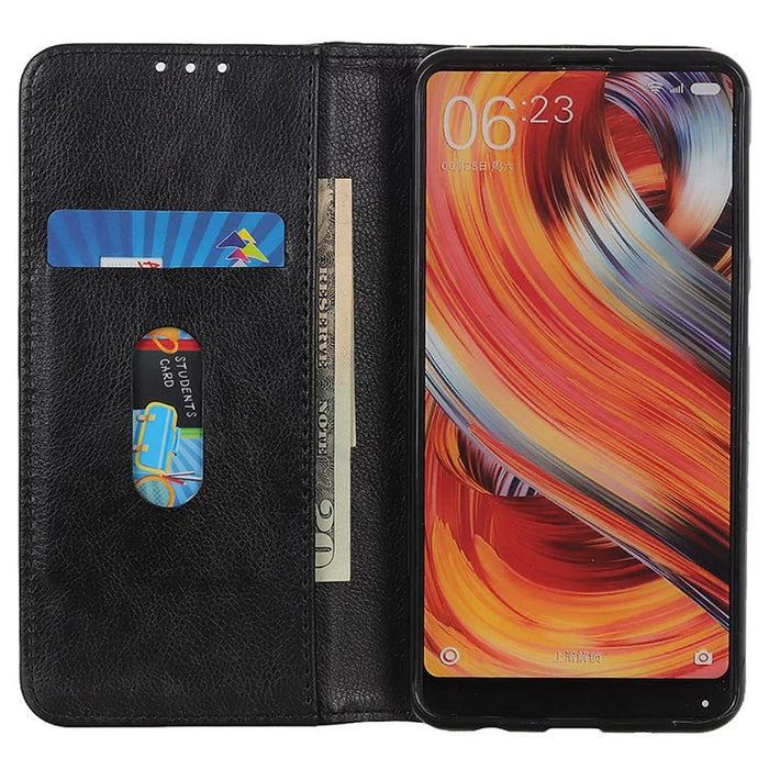 For Google Pixel 8a Case Litchi Texture Split Leather Phone Wallet Cover - Black - 2
