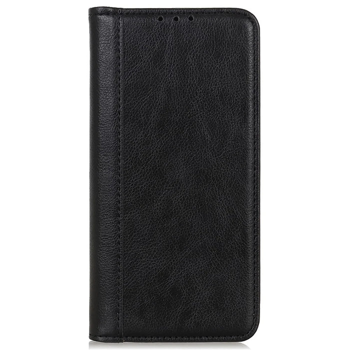 For Google Pixel 8a Case Litchi Texture Split Leather Phone Wallet Cover - Black - 6