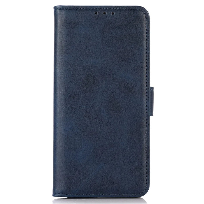 For Google Pixel 8a Case Cowhide Texture PU Leather Shell Phone Stand Cover Wallet - Blue - 6