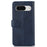 For Google Pixel 8a Case Cowhide Texture PU Leather Shell Phone Stand Cover Wallet - Blue - 7