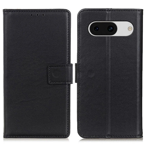 For Google Pixel 8a Case Phone Shell Anti-Scratch Wallet PU Leather Stand Cover - Black - 1