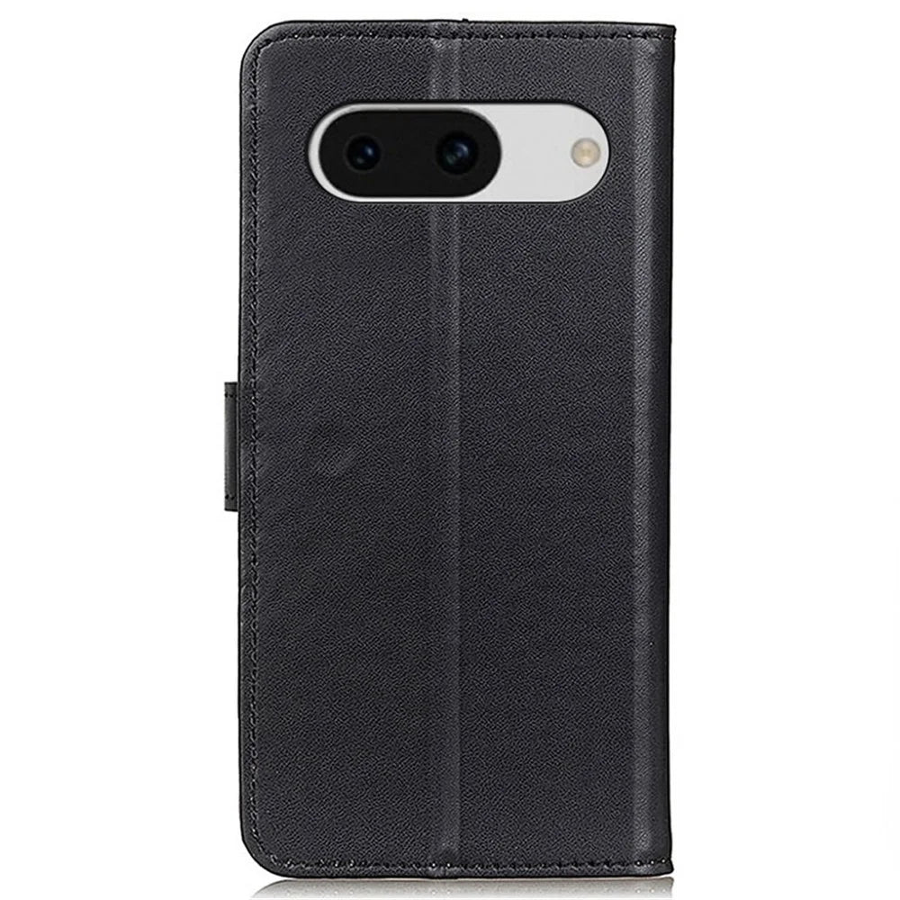 For Google Pixel 8a Case Phone Shell Anti-Scratch Wallet PU Leather Stand Cover - Black - 7