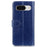 For Google Pixel 8a Case Magnetic PU Leather Wallet Crazy Horse Texture Phone Cover - Blue - 6
