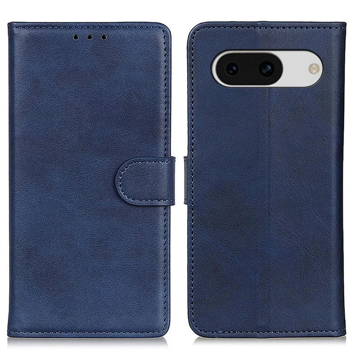 For Google Pixel 8a Case Anti-Scratch Phone Shell Wallet Stand Protective Phone Cover - Blue - 1
