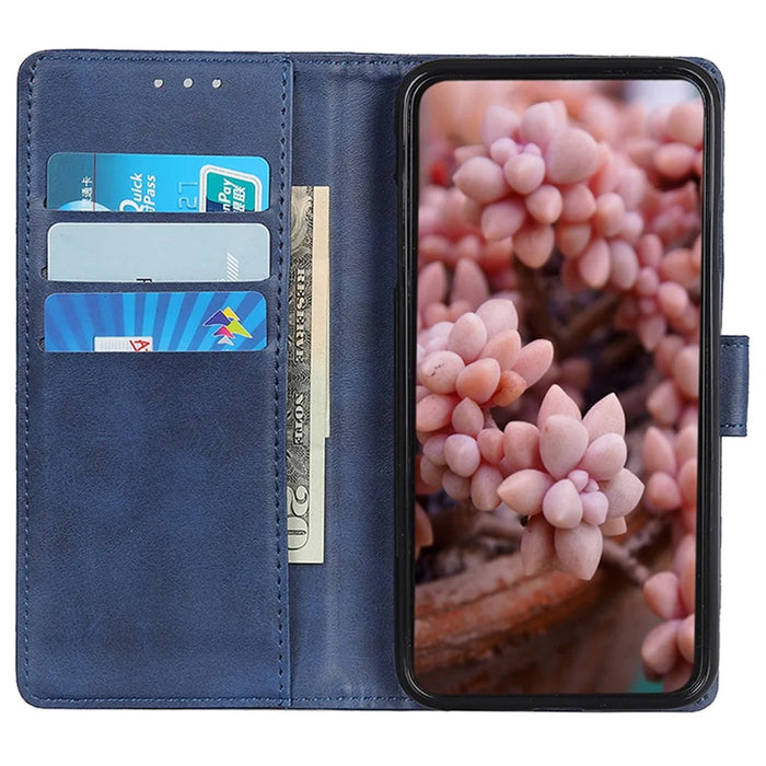 For Google Pixel 8a Case Anti-Scratch Phone Shell Wallet Stand Protective Phone Cover - Blue - 3
