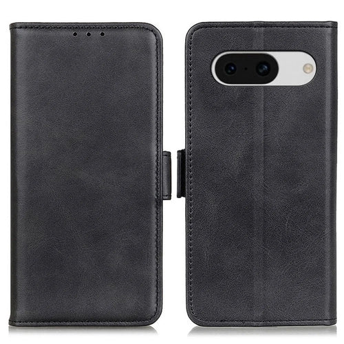 For Google Pixel 8a Case Slim-fit Stand Phone Cover TPU +PU Leather Wallet - Black - 1