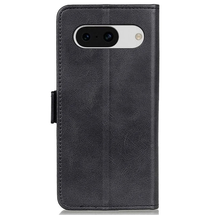 For Google Pixel 8a Case Slim-fit Stand Phone Cover TPU +PU Leather Wallet - Black - 6