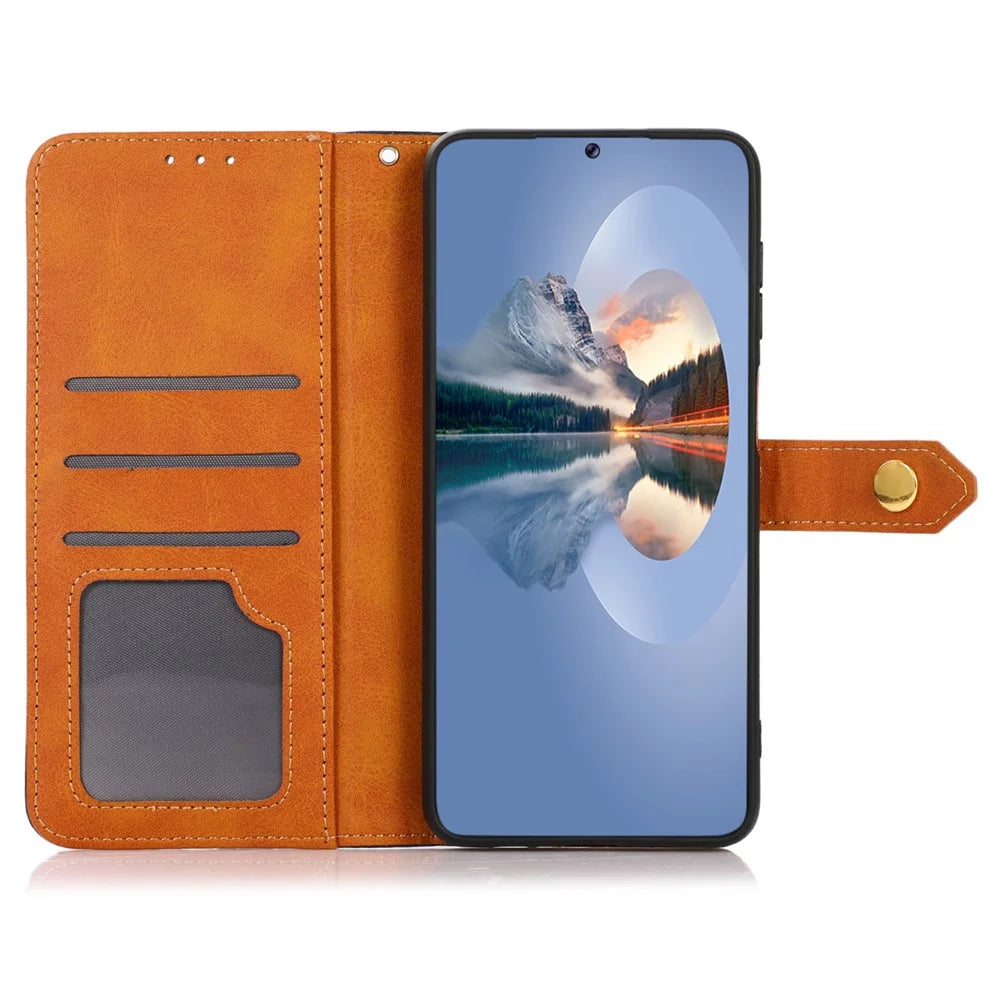 KHAZNEH For Google Pixel 8a Case Wallet Leather Cowhide Texture Phone Cover - Brown - 2