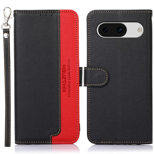 KHAZNEH For Google Pixel 8a Cell Phone Case RFID Blocking Shockproof Phone Cover Wallet - Black - 1